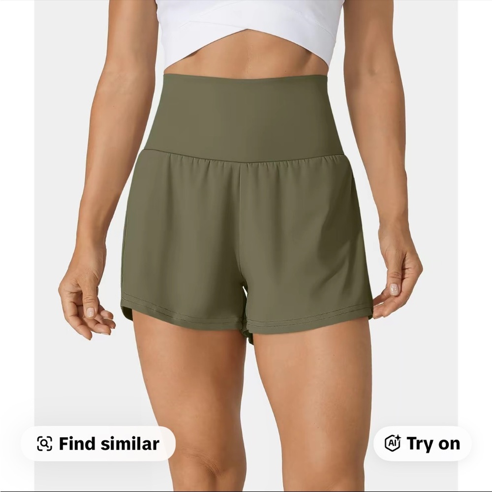 Halara Super High Waisted Back Pocket & Hidden Side Pockets 2in1 Yoga Shorts 3”